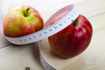 Apple and measurement tape