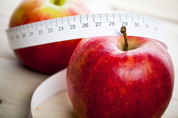 Apple and measurement tape