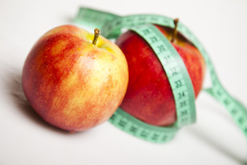 Apple and measurement tape