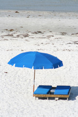 Beach chair with umbrella