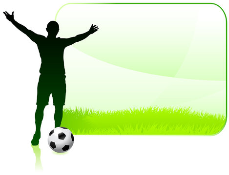 Soccer Player with Nature Frame