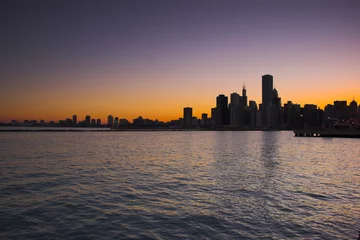 Printed roller blinds City on the water Chicago from water
