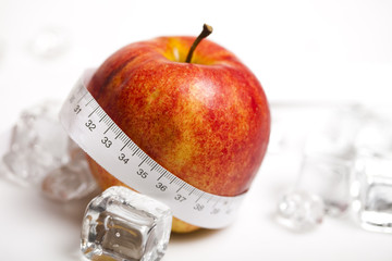 On diet - apple and tape measure