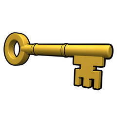 3D Gold Key