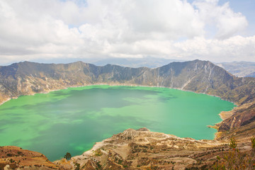 Volcanic Quilotoa Lagoon in Ecuador