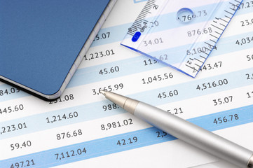 Office still life close-up