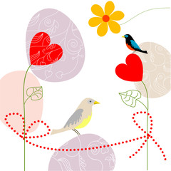 Easter background with birds