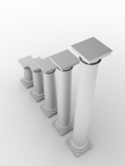 monochromic image of classic columns
