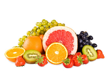Group of juicy tasty fruit