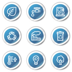 Eco web icons set 1, blue sticker series