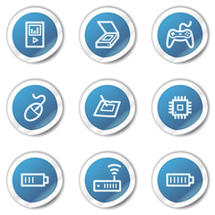 Electronics web icons set 2, blue sticker series