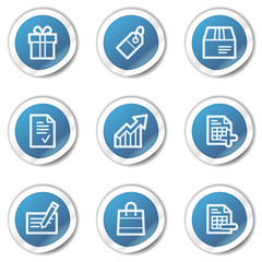Shopping web icons set 1, blue sticker series