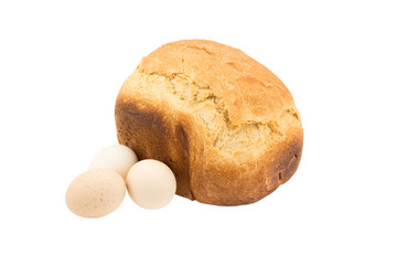 home bread and eggs