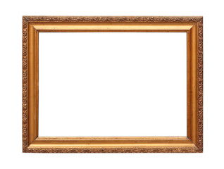 Gold frame isolated on white background