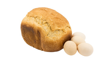 home bread and eggs