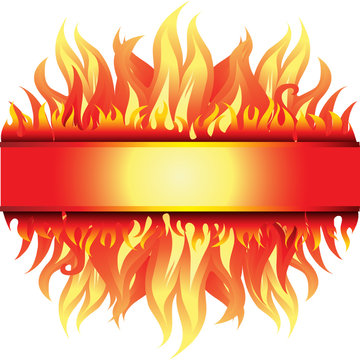 Vector beautiful frame background with fire