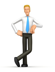 Manager stands next to a blank place