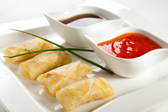 Fried Chinese Traditional Spring Rolls