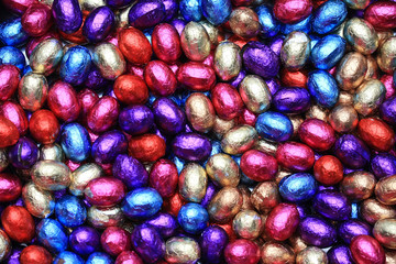 Fototapeta na wymiar Chocolate easter eggs background