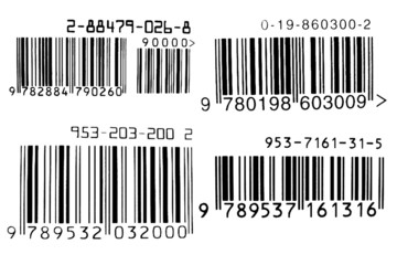 Bar code number on a white background