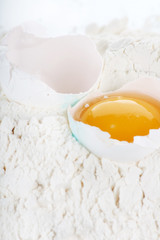 egg with flour.