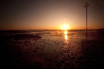 Sunset at mersea island in essex