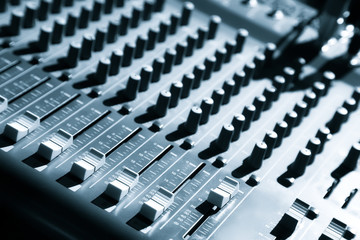 Fototapeta na wymiar Audio mixing panel