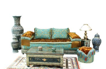 Typical Arabian style drawing room setup