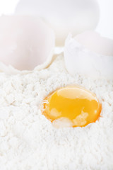 egg with flour.