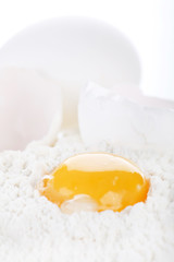 egg with flour.