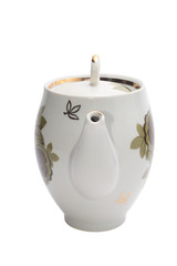 single teapot isolated on white.