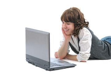 girl teenager with laptop