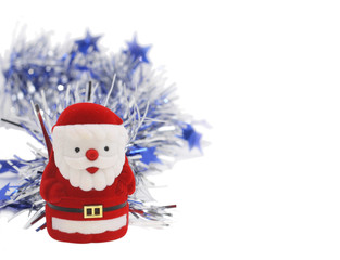 Santa Clouse figurine whith silver tinsel.