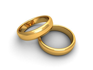 Isolated 3d gold rings in pair