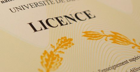 Dipl&ocirc;me de licence universitaire