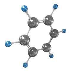 benzol moleculeisolated on white