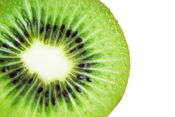 Fototapeta na wymiar Slice of an kiwi closeup