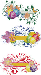 set of easter banners