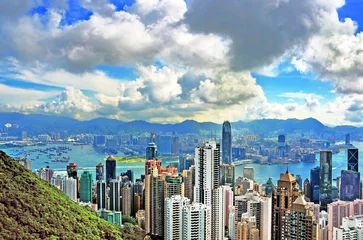 Printed kitchen splashbacks Hong-Kong China, Hong Kong cityscape from the Peak