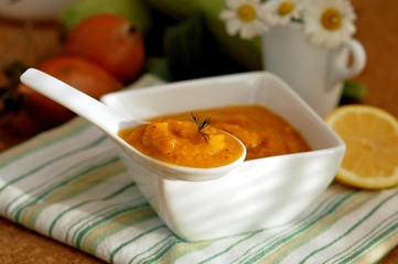 a spoonful of vegetable puree