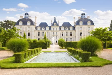 Foto auf Acrylglas Schloss Cheverny-Schloss. Blick aus dem Lehrgarten, Frankreich
