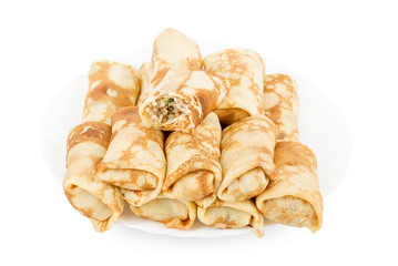 pancakes with meat and rice