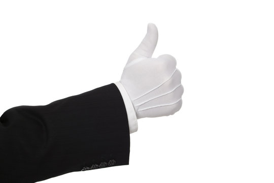Z&auml;hlende Hand, Zahl 1, Serie wei&szlig;e Handschuhe