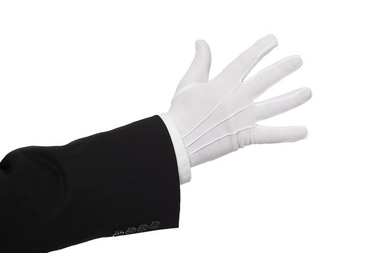 Z&auml;hlende Hand, Zahl 5, Serie wei&szlig;e Handschuhe