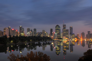 Fototapeta na wymiar Skyline Reflection, Brisbane