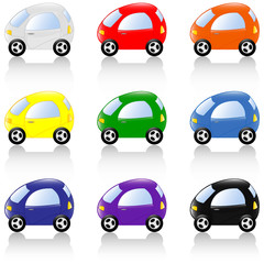 Fototapeta premium Set of colored toy cars