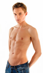 Fototapeta premium young sportsman with a bare torso