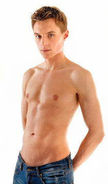 young sportsman with a bare torso