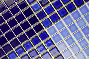 ceramic  mosaic tiles in various blue color