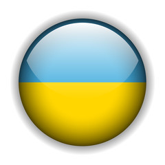 Ukraine flag button, vector